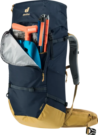 30% OFF! Deuter RISE 34+ Ski Snowboard Alpine Tour Backpack Ink Caramel