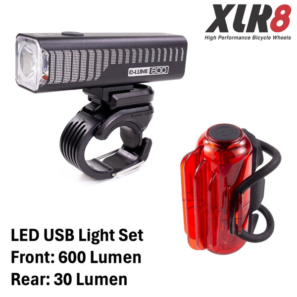 Serfas Combo LED Light Kit USM-600 E-LUME front + UTM-30 COSMOS II Rear