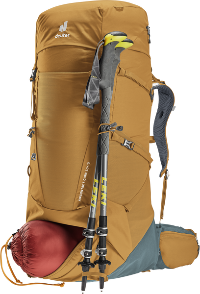 20% OFF! 2023 Deuter AIRCONTACT CORE 50+10 Trekking Hiking Backpack Almond-Teal