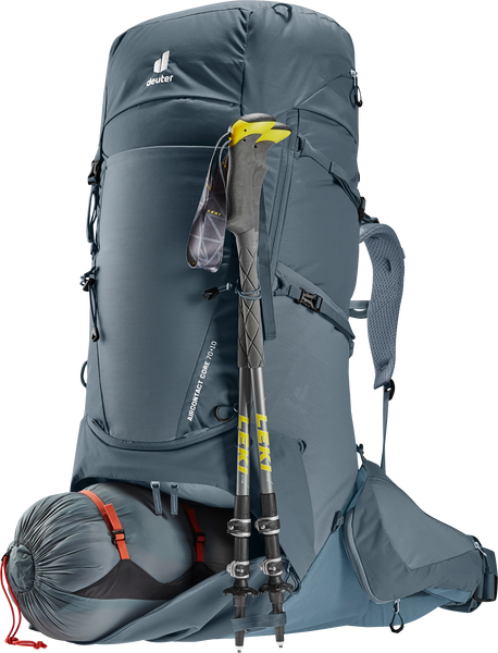 20% OFF! Deuter AIRCONTACT CORE 70+10 Trek Hiking Backpack Graphite-Shale