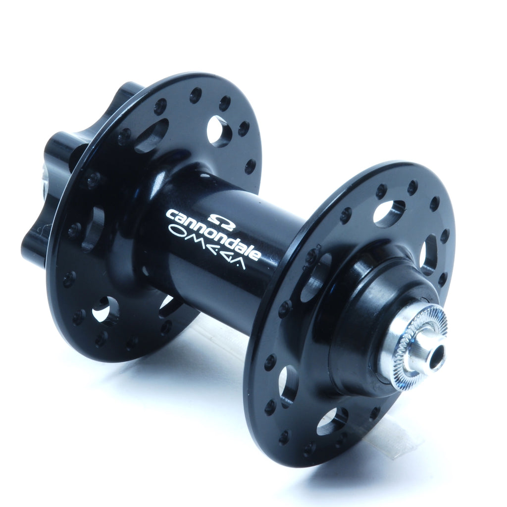Cannondale OMEGA WINDS Front Disc Brake QR Hub Black - 32h (closeout stock from XLR8 Performance Bicycle Wheels) angled.